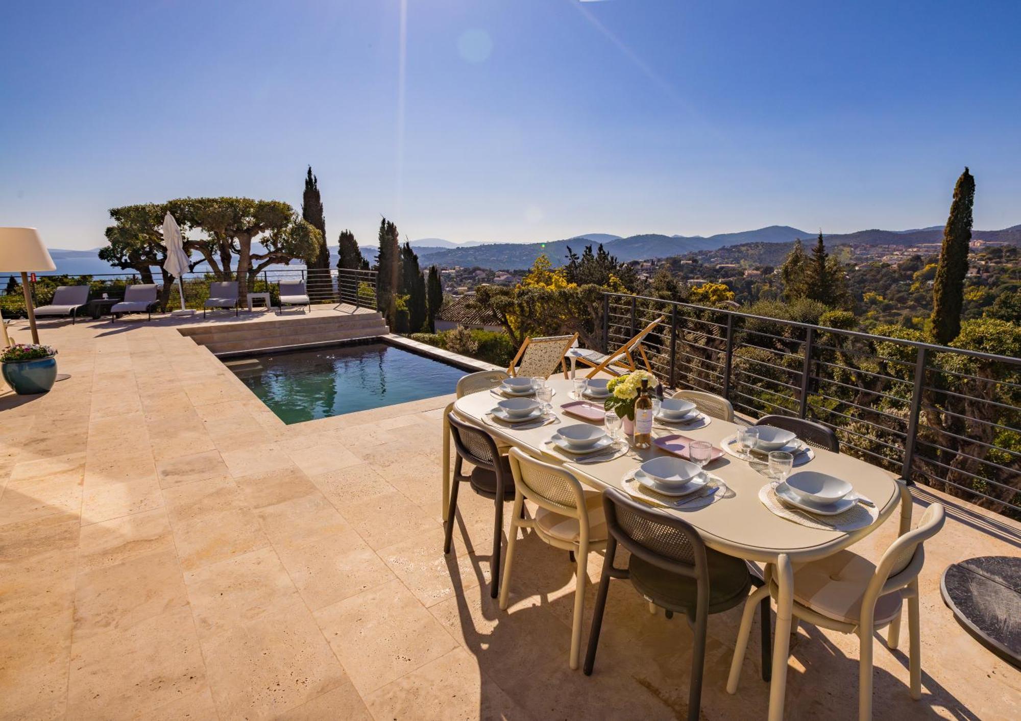 Superbe Villa, Incroyable Vue Mer, Piscine Chauffee, Climatisee Sainte-Maxime Eksteriør bilde